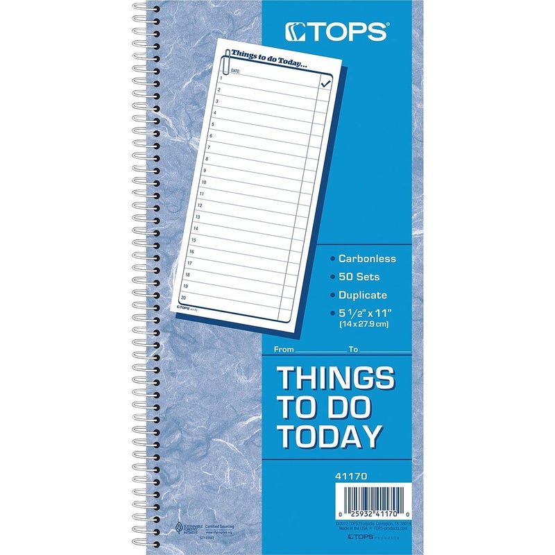 TOPS Daily Agenda/Things To Do Form, 2-Part, Carbonless, 5.5 x 11 Inches, 50-Sets per Pad (41170) - Image 4